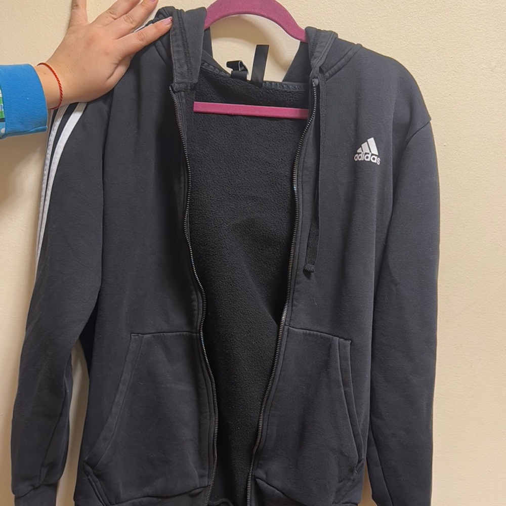 Adidas Black Hoodie with White Logo